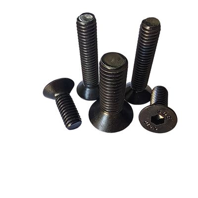 Flat Countersunk Head Hex Cap Screw Alloy Steel Vollschwarzgeschirr für Industriezwecke