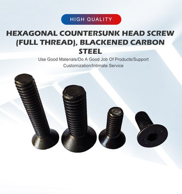 Flat Countersunk Head Hex Cap Screw Alloy Steel Vollschwarzgeschirr für Industriezwecke