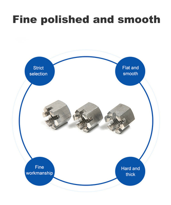 Hex-Slotted Nuts mit anderem Messsystem DIN935 aus Kohlenstoffstahl und Edelstahl