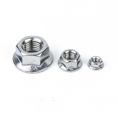 Flanzenmuttern aus Edelstahl DIN6923 M4 M5 M6 M8 M10 M12 M14 M16 mit DIN6923-Standard