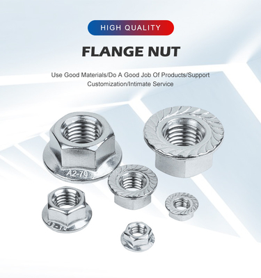 Flanzenmuttern aus Edelstahl DIN6923 M4 M5 M6 M8 M10 M12 M14 M16 mit DIN6923-Standard