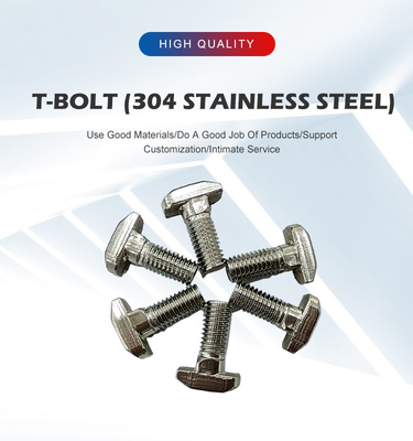 304 Edelstahl Kanal-T-Schrauben Industrie M6/M8 T-Kopfschrauben Schrauben für Aluminiumprofil