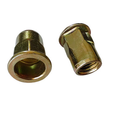 Schwerindustrie Halb-Hex-Gelb-Zink-plattiert Kohlenstoffstahl Flachkopf offene Rivet-Nuss