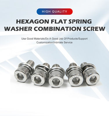 M6 aus Edelstahl DIN912 Standard Hexagon Socket Head Screw mit Feder und Waschmaschine