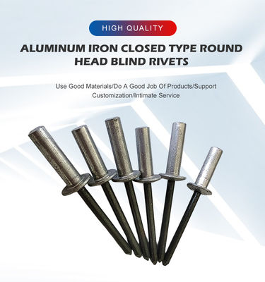 Schließende Aluminium-Eisen-Rundkopfblindniete für schwere Anwendungen