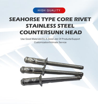 Niete aus Edelstahl, Strukturniete, Blindniete, Kuppelkopf, Flachkopf mit nicht beschichteter Veredelung