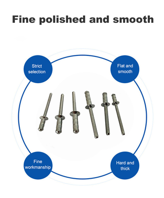 Edelstahl-Einzeltrommelnieten 2,4 mm, 3,2 mm, 4 mm, 4,8 mm, 6 mm