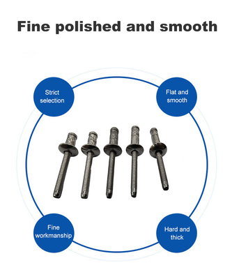 Individuell angefertigte Blinde Nieten aus Edelstahl mit Unigrip-Kuppelkopf 3,2 mm 4,8 mm 7,8 mm