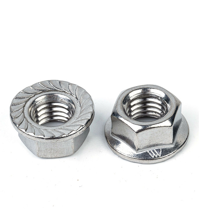 Flanzenmuttern aus Edelstahl DIN6923 M4 M5 M6 M8 M10 M12 M14 M16 mit DIN6923-Standard