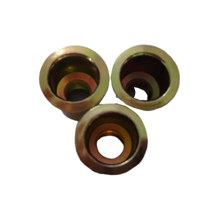 Allgemeine Industrie Wirtschaftliche Gelb Zinkplattierte Kohlenstoffstahl Offene Niete Nuss für dünne Blätter