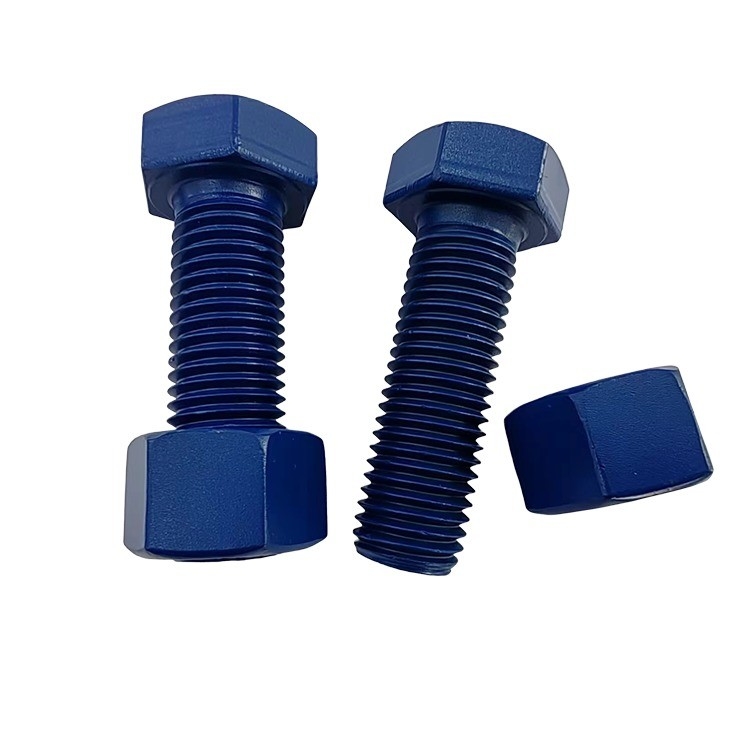 Edelstahl-Lange-Doppel-Ende-Gewinde-Stud-Stab PTFE-Finixierung Hex-Nuss-Set 10mm-1000mm
